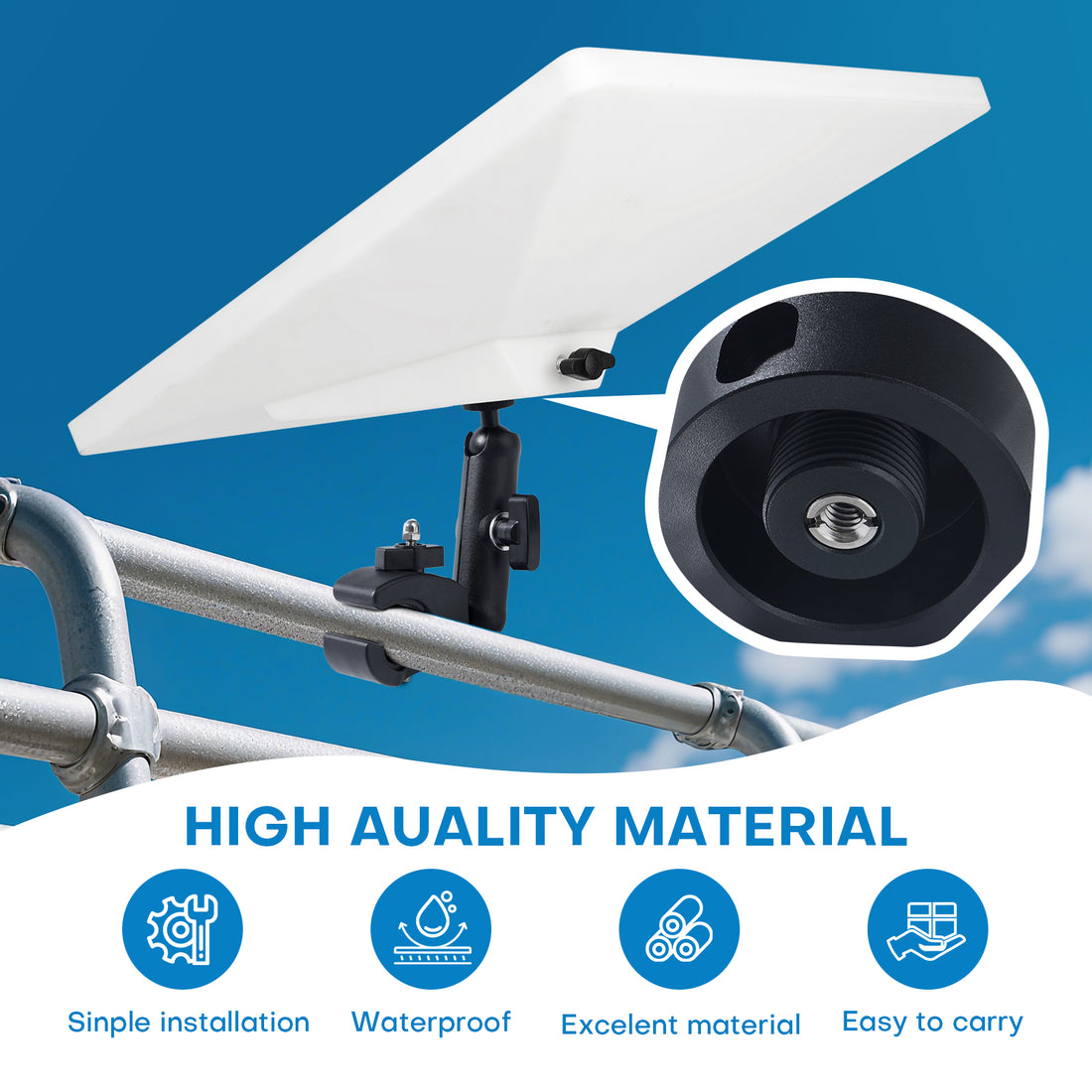 Starlink Mini Mount 2024, Adjustable Clamp Mount Accessories for Starlink Mini Roof Rack RV Ladder Pole Mounting Kits, for 2024 Old Version Pipe Adapter