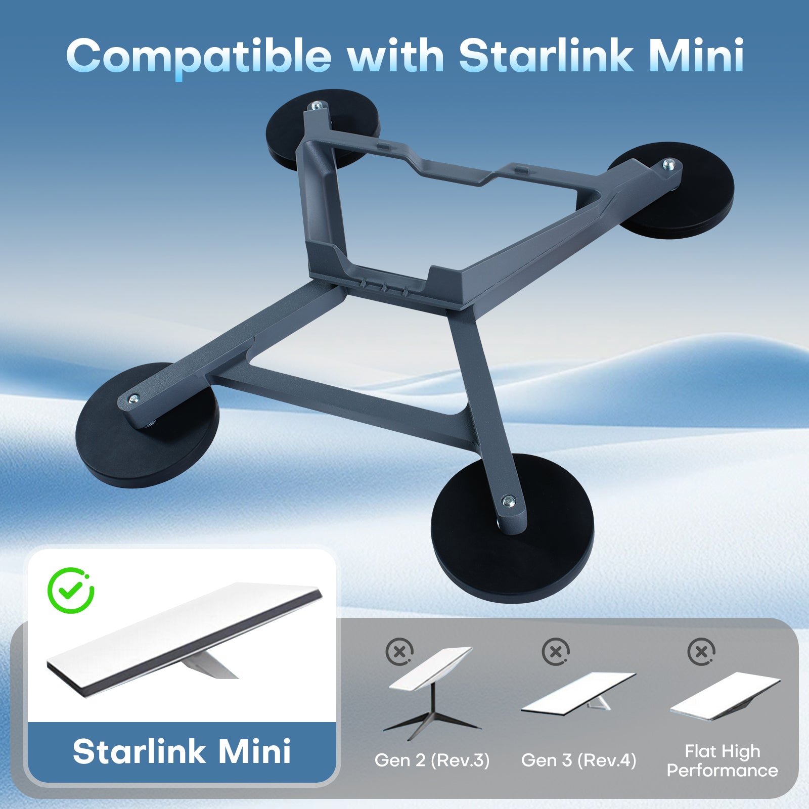 Starlink Mini Magnetic Mount for Vehicle Roof, Heavy-Duty Magnet Base with Secure Hold for RV, Car, Truck & Boat