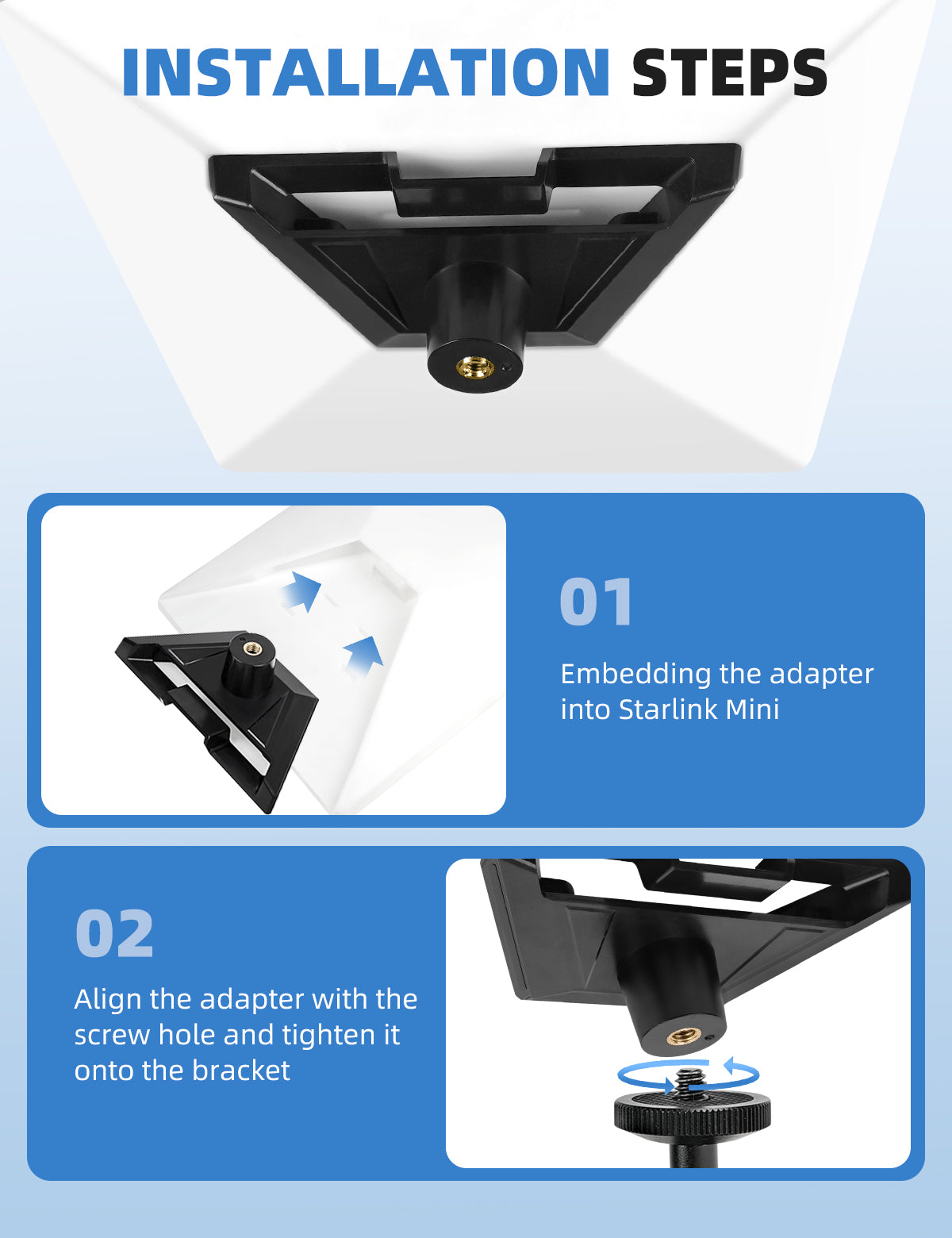 Starlink Mini Mount,Starlink Mini Adapter Perfect Match for Starlink Mini,1/4"~20 Threaded Tailored for Mini Starlink,Starlink Mini Tripod Adapter, Starlink Mini Tripod Mount,Starlink Mini Accessories