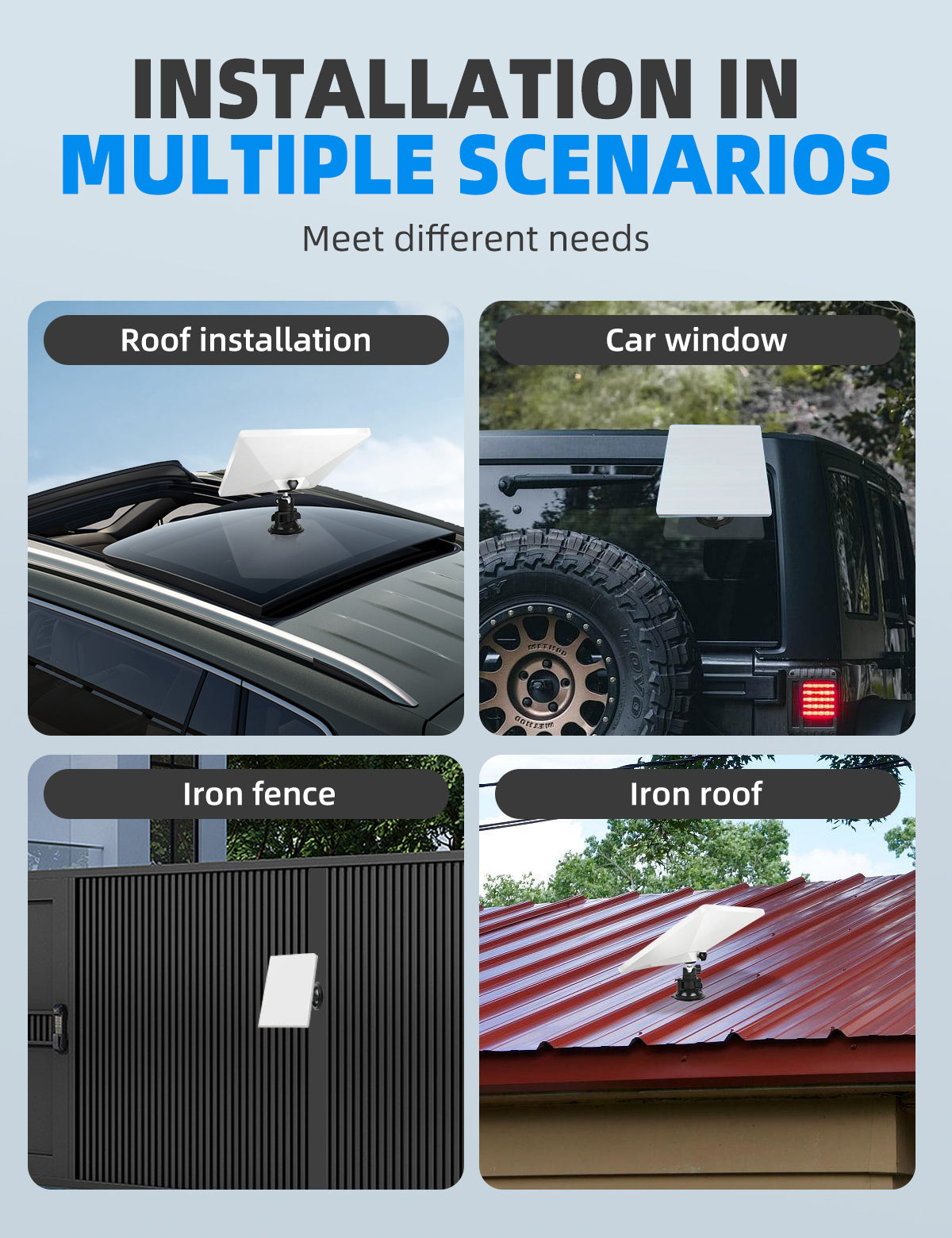 Rectangular Satellite Suction Cup Mount, Adjustable Angle Rectangular Satellite Adjustable Angle Suction Cup for Mini Dish Yacht Roof Rack Install
