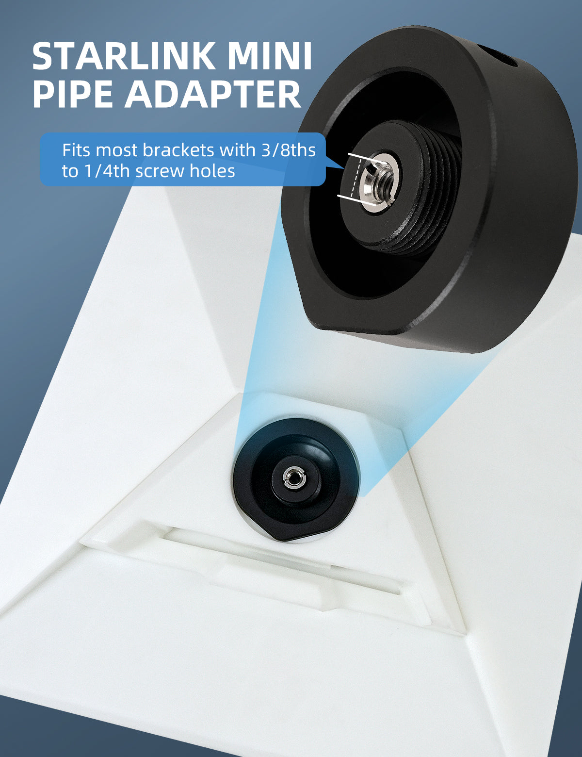Mini Tripod Adapter, Aluminum Alloy Tripod Mount for Mini, 1/4 -20 and 3/8 -16 Threaded, Compatible with Tripod, Fixing Clamp, Pipe Adapter, Bracket Mount