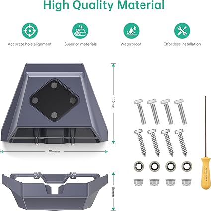 tarlink Mount, Premium Starlink Standard Mobility Roof Bracket for Star Link Flat Dishy Fits RV, Boat, Wood, Metal, Plastic or Slotted Vehicle Rails (Gen 3 Flat Mount)