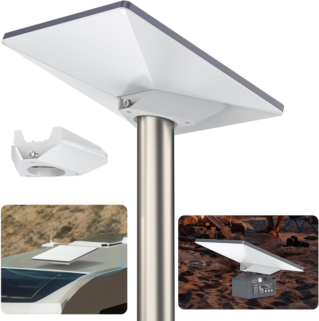 Starlink Mini Pipe Adapter and Flat Mount, 2026 Upgraded Stationary Mounting Kit, Compatible with Starlink Mini Dish, Ideal for Pole or Flat Surface Installation, Replacement or Extra Mount