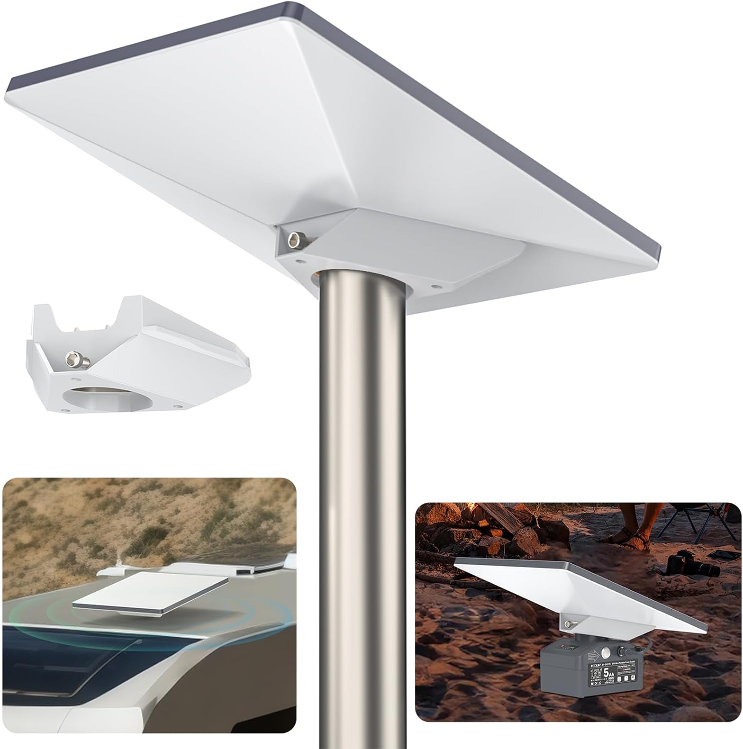 Starlink Mini Pipe Adapter and Flat Mount, 2026 Upgraded Stationary Mounting Kit, Compatible with Starlink Mini Dish, Ideal for Pole or Flat Surface Installation, Replacement or Extra Mount