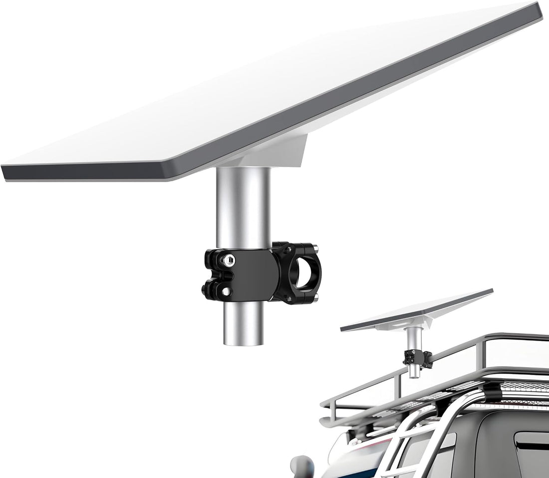 Starlink Mini Pole Mount - Universal RV Ladder/Roof Rack/Yacht Railing Mount (0.8"-1" Pipes) - Horizontal Clamp with 6" Quick-Release Cable for Camper, Boat