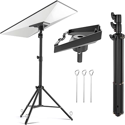 Starlink Gen 3 Tripod Stand with Tent Stakes & Alloy Pipe Adapter, Portable Rev4 Disc Mounting Kit for Camping, Outdoor Activities, Temporary Workplaces - Weatherproof Ground Anchor for Satellite Dish