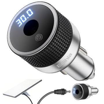 Starlink Mini 30V Car Power Adapter with Digital Voltage Display, DC-DC Boost Converter 12V/24V to Stable 30V, Soft Start On/Off, 60W All-Metal Cigarette Lighter Adapter for RV, Truck, Boat(Grey)