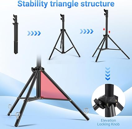 Starlink Gen 3 Tripod Stand with Tent Stakes & Alloy Pipe Adapter, Portable Rev4 Disc Mounting Kit for Camping, Outdoor Activities, Temporary Workplaces - Weatherproof Ground Anchor for Satellite Dish