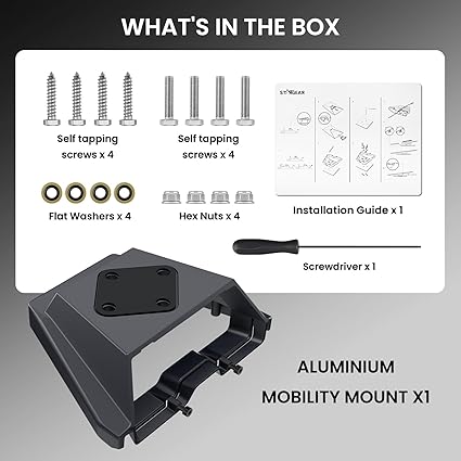 Starlink Gen 3 Mount for Starlink Mount Gen 3 Mobility Anti-Theft Kit with Flat Roof Pole for RV Trailer Yacht (Aluminum Made)