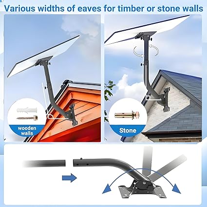 Starlink Gen 3 Wall & Roof Mount Kit, 180° Adjustable Pole Mount with Gen 3 Pipe Aluminum Alloy Adapter，Weatherproof Design for Satellite Dish & RV，Easy Installation（Iron Grey）