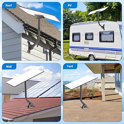 Starlink Gen 3 Wall & Roof Mount Kit, 180° Adjustable Pole Mount with Gen 3 Pipe Aluminum Alloy Adapter，Weatherproof Design for Satellite Dish & RV，Easy Installation（Iron Grey）
