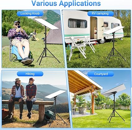 Starlink Gen 3 Tripod Stand with Tent Stakes & Alloy Pipe Adapter, Portable Rev4 Disc Mounting Kit for Camping, Outdoor Activities, Temporary Workplaces - Weatherproof Ground Anchor for Satellite Dish