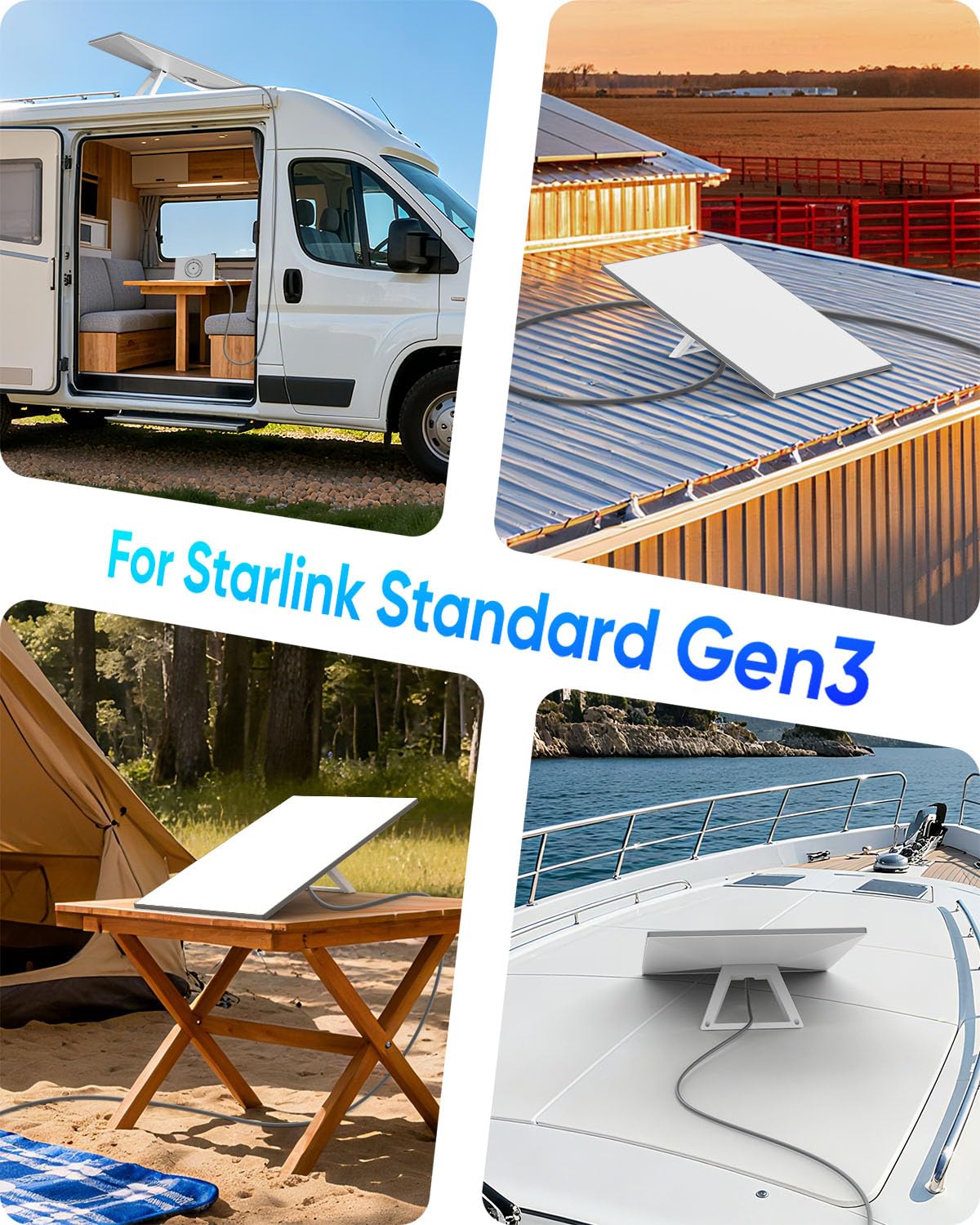 100FT Starlink Gen 3 Cable for Starlink Standard Generation 3, Waterproof Replacement Extension Starlink Cord, Satellite Star Link Standard V3 (100FT/30M)