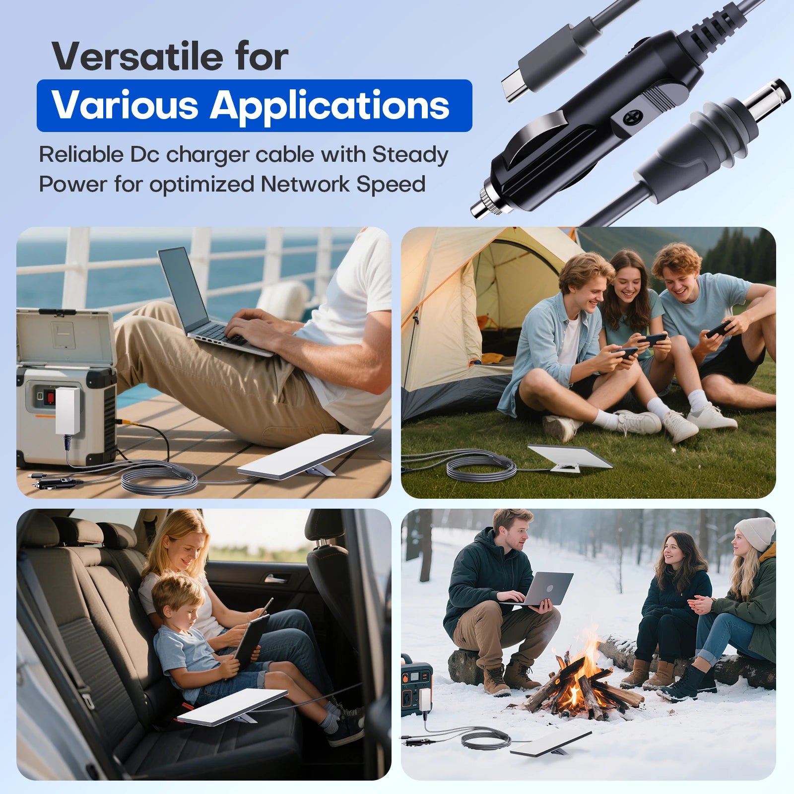 3-in-1 Starlink Mini Cable, High-Speed USB-C/Car Charger/DC-DC Replacement Cable, Compatible With Starlink Mini Power Adapters